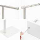 Hand Towel Holder, Hand Towel Stand for Bathroom with Marble Base, 304 Stainless Steel L Shape Hand Towel Rack Bar Standing for Vanity Kitchen Countertop, Brushed Nickel