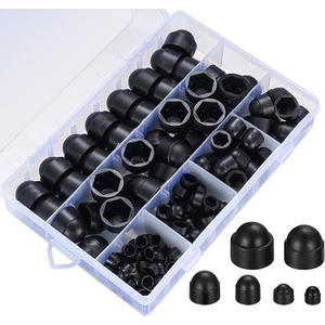 145 Pcs Screws Bolt Covers Caps, Hex Head Dome Bolt Covers, Plastic Bolt Caps, Screw Caps Covers, Hexagonal Screw Bolts Cover Protection Caps for Matching, M4 M5 M6 M8 M10 M12