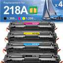 MYTONER 218A Toner Cartridges 4 Pack 3301fdw [with Chip] Compatible Replacement for HP 218A W2180A 218 218X W2180X for Color Laserjet MFP 3301fdw 3301cdw Pro 3201dw 3301sdw Printer High Yield, B/C/M/Y