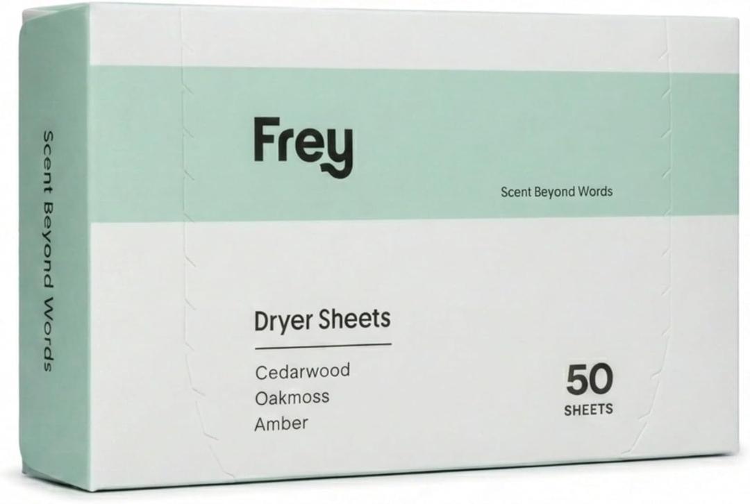 FREY Naturally Scented Dryer Sheets | Eco Friendly Fabric Softener for Static Control & Wrinkles | All Dryers | 1-Pack, Cedar Grove