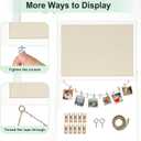 DOLLAR BOSS Cork Board Bulletin Board with Linen Double-Sided 30" x 20" Linen Corkboards for Walls Picture Display Vision Board for Office Home School Framed Picture Pin Board, 20 Pushpins 10 Clips