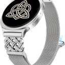 Stainless Steel Magnetic Loop Compatible with Samsung Galaxy Watch 8 40mm 44mm/Watch 8 Classic 46mm(2025) Women Metal Mesh Celtic Knot Dressy Strap