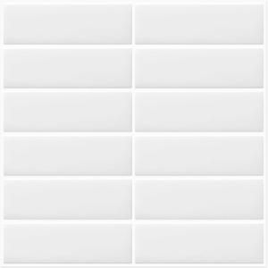 20-Sheet White Peel and Stick Subway Backsplash Kitchen Bathroom Rectangle Self Adhesive Wall Tile Sticker (12"12")