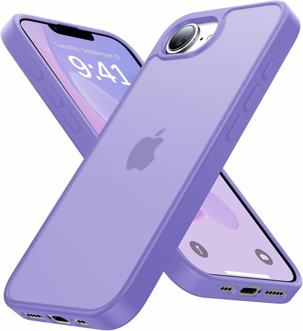 iPhone 16e Case [16FT Military Grade Drop Protection] Anti-Slip, Anti-Scratch, Slim Frosted Matte Translucent Cover 16e Phone Case for iPhone 16 e case 6.1", Frosted Light-Purple