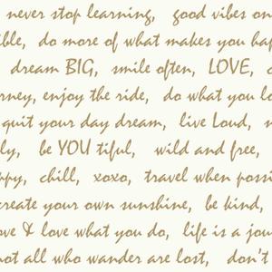 RoomMates Gold Dream Big Script Peel and Stick Wallpaper, 28.19 Square Feet