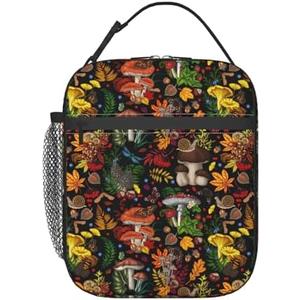 cromcu Insulated Lunch Box for Women Men Kids Mushroom Lunch Box for Work,Picnic,School,Travel,Hiking,Beach or Fishing Polyester Mushroom Theme Lunch Bag
