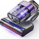 Bed Vacuum Cleaner, Mattress Vacuum with 2 Roller Brushes 253.7nm UV-C Light & Ultrasonic,145F Heat, HEPA Filter, 18kPa Suction 650W Powerful Handheld Vacuums for Dust & Pet Hair(Corded)