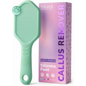 Nano Glass Foot File - Silicone Foot Callus Remover for Feet and Cracked Heels - Heel Scraper for Dead Skin - Ergonomic Foot Scrubber & Exfoliator for Shower with Non-Slip Grip - Green