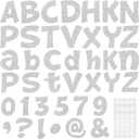 Colarr 216 Pcs Glitter Bulletin Board Letters for Classroom Numbers Alphabet 4 Inch Poster Board Letters with Adhesive Dots Punctuation Symbols Cutout Bulletin Display School Decor(Silver)