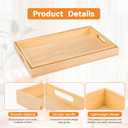 Wooden Serving Trays with Handle - 2 Pieces Unfinished Wood Nested Breakfast Food Serving Trays for Craft Kids Montessori Snacks Home Decor Kitchen Party Dinner, 16 x 10.2 x 1.6 inch, 15.3 x 9.1 x 1.6 inch
