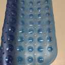 Non-Slip Bath Tub Mat, 39x16 Inch Extra Large Shower Mat with Drain Holes & Suction Cups, Machine Washable, Clear Blue