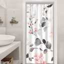Stall Shower Curtain, Watercolor Grey Eucalyptus Small Shower Curtain Set Waterproof Spring Floral Bathroom Decor with Hooks, 36x72 Inch