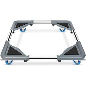 SPACECARE Mini Fridge Stand Mobile Roller, Adjustable Furniture Dolly with 4 Locking Wheels, Heavy Duty Washing Machine Base, Universal Appliance Pedestal for Dryer and Refrigerator- Grey (Gray)