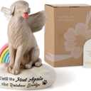 Dog Memorial Figurines Statues: Pet Sympathy Gifts for Loss of Dogs - Rainbow Bridge Remembrance Angel Gift for Dog Mom