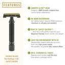 VIKINGS BLADE Double Edge Safety Razor for Men + 5 Swedish Steel Blades + Luxury Case. Smooth, Reusable, Recyclable (Chieftain 5 BC)