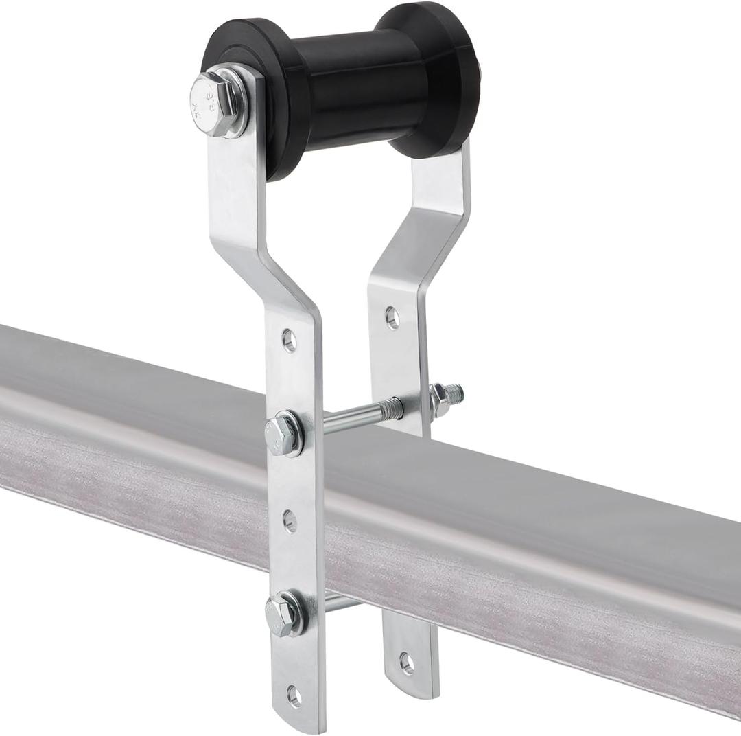 Adjustable Keel Roller with Panel Bracket Assembly, 4 Rubber Keel Roller, for 2 Wide Trailer Tongue