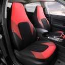 GIANT PANDA Front High Back Car Seat Covers - 3D Air Mesh Design, Breathable Bucket Seat Covers Universal Fit for Most Cars, SUVs, Trucks, Vans, Airbag Compatible (Black & Red) 2 Pack