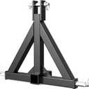 YITAMOTOR 3 Point Trailer Hitch with 2" Receiver for Category 1, 3 Pt Tractor Quick Hitch Drawbar Adapter for Kubota, John Deere, BX, LM25H, WLM Tractor, NorTrac, Yanmar, Kioti, Cat (Black)