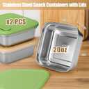2 Pack Stainless Steel Sandwich Containers - Food Grade Sandwich Box with Lid, Reusable Metal Meal Prep Lunch Boxes, Food Storage Containers for Sandwiches, Snacks, Fruits