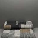 PERHOM Quilt Queen Size - 100% Cotton Lightweight Bedspread - Gray Brown Black White Plaid Patchwork Soft Reversible Quilt Queen Size for Bed Set All Season, 3 Pieces (Queen(98"x90"))