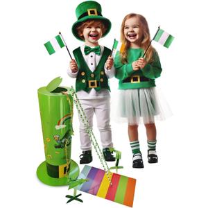 Usakiibebe St Patrick's Day Leprechaun Trap Kit - St. Patrick's Day Decorations Leprechaun Trap Crafts Kit for Kids St Patrick's Day Party Supplies (High Cap)