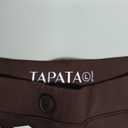 Tapata Women's 28'' Stretchy Straight Dress Pants with Pockets Tall, Petite, Regular for Office Work Business (Brown) L