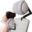 Upgraded Version Memory Foam Headrest Attachment for Office Chair, Attachable Chair Head Rest, Desk Chair Neck Support, Elastic Sponge Head Pillow Adjustable Height and Angle (Upgraded Version(Gray))
