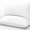 Bed Pillows Queen Size Set of 2 Hotel Collection Bed Pillow for Sleeping Queen Pillows 2 Pack for Back, Stomach or Side Sleepers Soft and Supportive Washable Pillows for Bedroom (White)