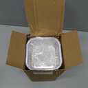 40 Pack Mini Cake Pans with Lids, 5oz Square Aluminum Foil Brownie Baking Cups, Muffin Tin Ramekins, Disposable Dessert Cupcake Cups for Wedding Birthday Party, White