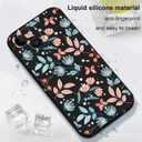for iPhone 14 Case Flower Creativity Pattern Design Soft Silicone Slim Shockproof Phone Cover for iPhone 14, 6.1 inch-Leaf Black