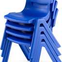 4 Pack Premium 11" H Plastic Stackable School Chairs, Toddler and Kids Chair for Daycare, School, Outdoor, Home - Blue