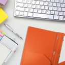 Better Office Products Orange Plastic 2 Pocket Folders with Prongs, Heavyweight, Letter Size Poly Folders, 24 Pack, with 3 Metal Prongs Fastener Clips, Orange