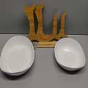 2 Tier Ceramic Fruit Bowl With Bamboo Wood Stand for Kitchen Counter,Porcelain Fruit Basket for Vegetable Storage,Snack Dessert Cake Tray Plate Rack for Party Wedding - White