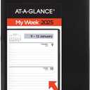 AT-A-GLANCE 2025 Planner, Weekly, 3-1/2" x 6", Pocket Size, Open Scheduling, DayMinder, Black (SK480025)