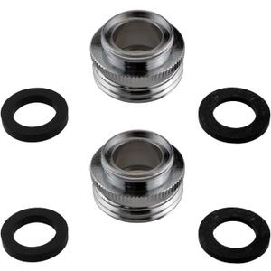 ZCZQC 2Set Faucet to Hose Adapter Multi Threaded Garden Hose 13/16 in Connects to Female Faucet Aerator Chrome Plated Solid Brass for Kitchen Sink Connectors