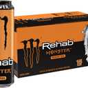 Monster Rehab Peach Tea + Energy, Energy Drink, 15.5 Ounce | Energy Iced Tea, Pack of 15 (EXP 10/22/26)