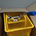 Mind Reader Mop and Bucket Set with Wringer, Mop Included, 5.5 Gallon Cleaning System with Wheels, Upward Press Wringer, Small Mop Compatible (Yellow)