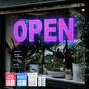 Open Sign for Business, 30"x10" Dimmable Large LED Open Signs with Hanging Installation for Bar Pubs Store Restaurant Office Hotel Salon Red & Blue