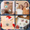 1000Pcs Christmas Stickers, 2 Rolls Round Stickers in Roll Rustic Christmas Tree Wreath Elk Truck Patterns Label Stickers for Xmas Seals Cards Presents Envelopes