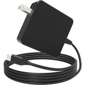 65W USB C Laptop Charger Compatible with Asus Zenbook 14, Fits for Microsoft Surface Pro X, PD3.0 Type C Fast Charging Wall Charger Computer AC Adapter & 8.2Ft Power Cord