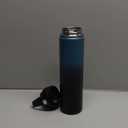 24oz Insulated Stainless Steel Water Bottle, Wide Mouth Double Wall Vacuum, Silicone Straw, Sweat & Leak Proof, BPA Free Insulated Water Flask for Travel, Keep Cold 24h Hot 12h, Blue