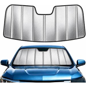 Windshield Sun Shade for Audi Q3 2019-2025, Foldable 3-Layer High Reflective Silver Sunshade, Blocks UV Rays & Reduces Cabin Heat