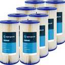 SpiroPure SP-S1-BB 10x4.5 20 Micron Pleated Polyester Sediment Water Filter Cartridge S1-BB 155405-43 (Case of 8)