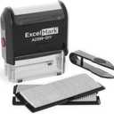 ExcelMark Self-Inking DIY Custom Rubber Stamp Kit - Personalized Stamper for Business or Home - Address Stamp, Message Stamp, and More (Black)