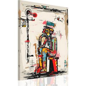 Framed Graffiti Wall Art Vibrant Street Color Canvas Print Decor, Modern Abstract Painting Poster Picture for Living Room, Bedroom, Hallway Wall Decor (16L" x 12W")