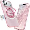 TORRAS for iPhone 17 Pro Case 360 Magnetic Durable Stand O3 Fitness Series, [Fit for MagSafe] [360° Rotating Kickstand] 4X Mil-Grade Shockproof, Camera Control Button, Slim, Summer Pink
