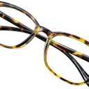 VisionGlobal Blue Light Blocking Glasses for Women Men, Square Frame Computer Reading Glasses(Brown Tortoise,+3.25 Magnification)