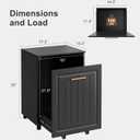 ZIFTY Pull Out Trash Can Cabinet for 10 Gallon Bin, Pet Proof Hidden Kitchen Waste Bin, Freestanding Wooden Garbage & Recycling Cabinet for Kitchen, Laundry Room, Living Room, Black