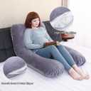 MOON PINE Pregnancy Pillow, U Shaped Full Body Pillow for Maternity Support, Sleeping Pillow with Cover for Pregnant Women (Grey)