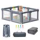 Foldable Baby Playpen with Mat, 71x59 Portable Collapsible Playpen for Babies and Toddlers, Indoor Outdoor Play Yard Fence with Visible Mesh
